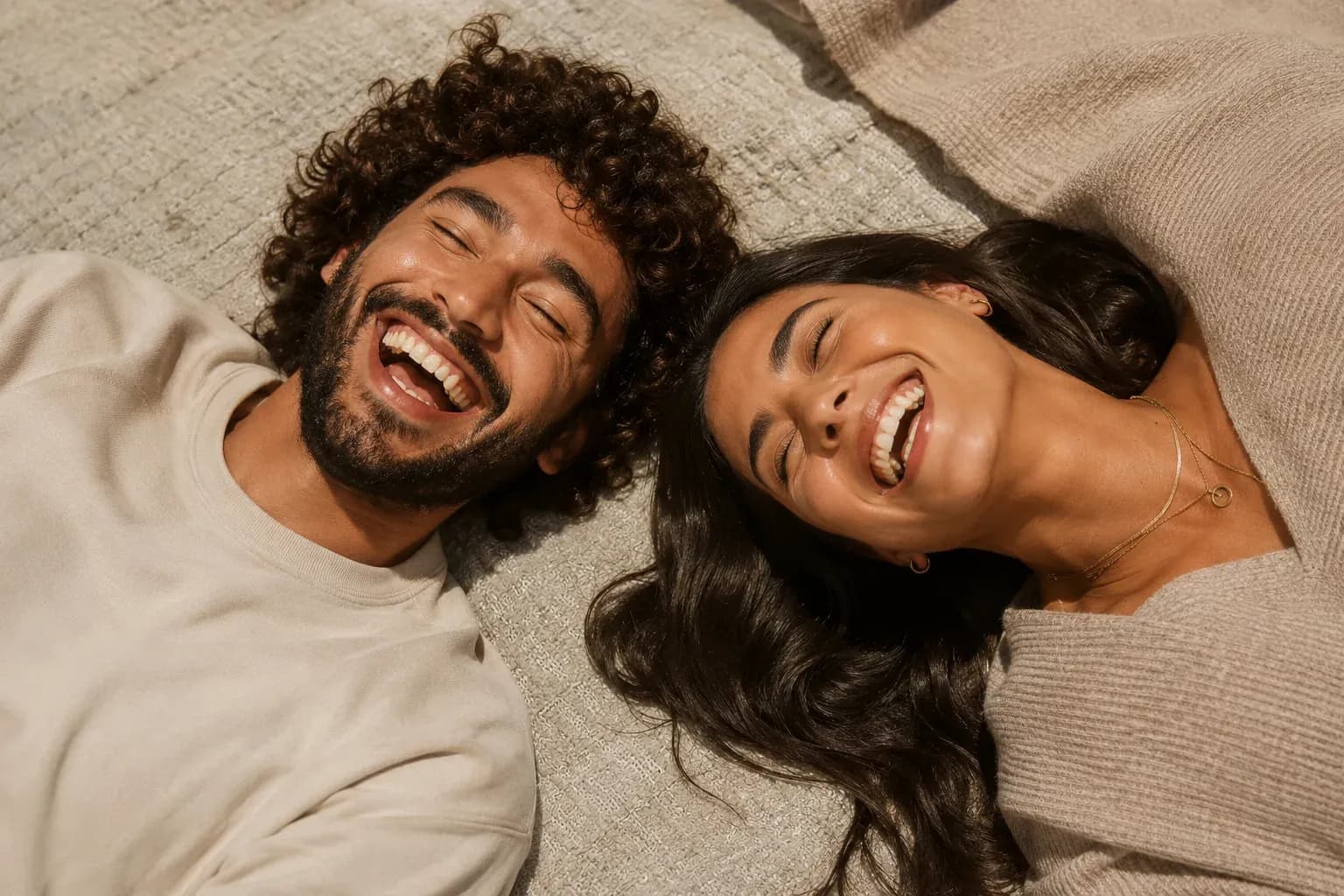 A couple enjoying a relaxed moment together