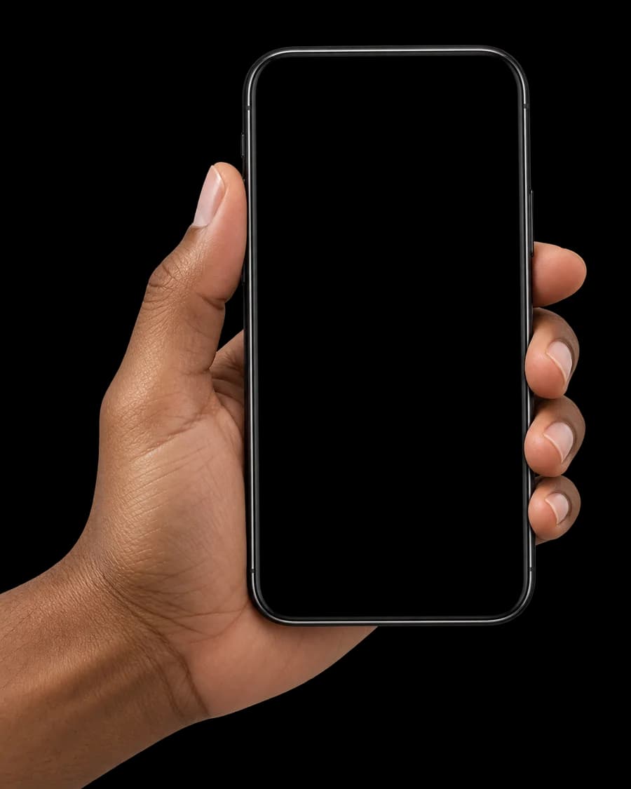 A hand holding a phone with a preview of the OneOral member portal